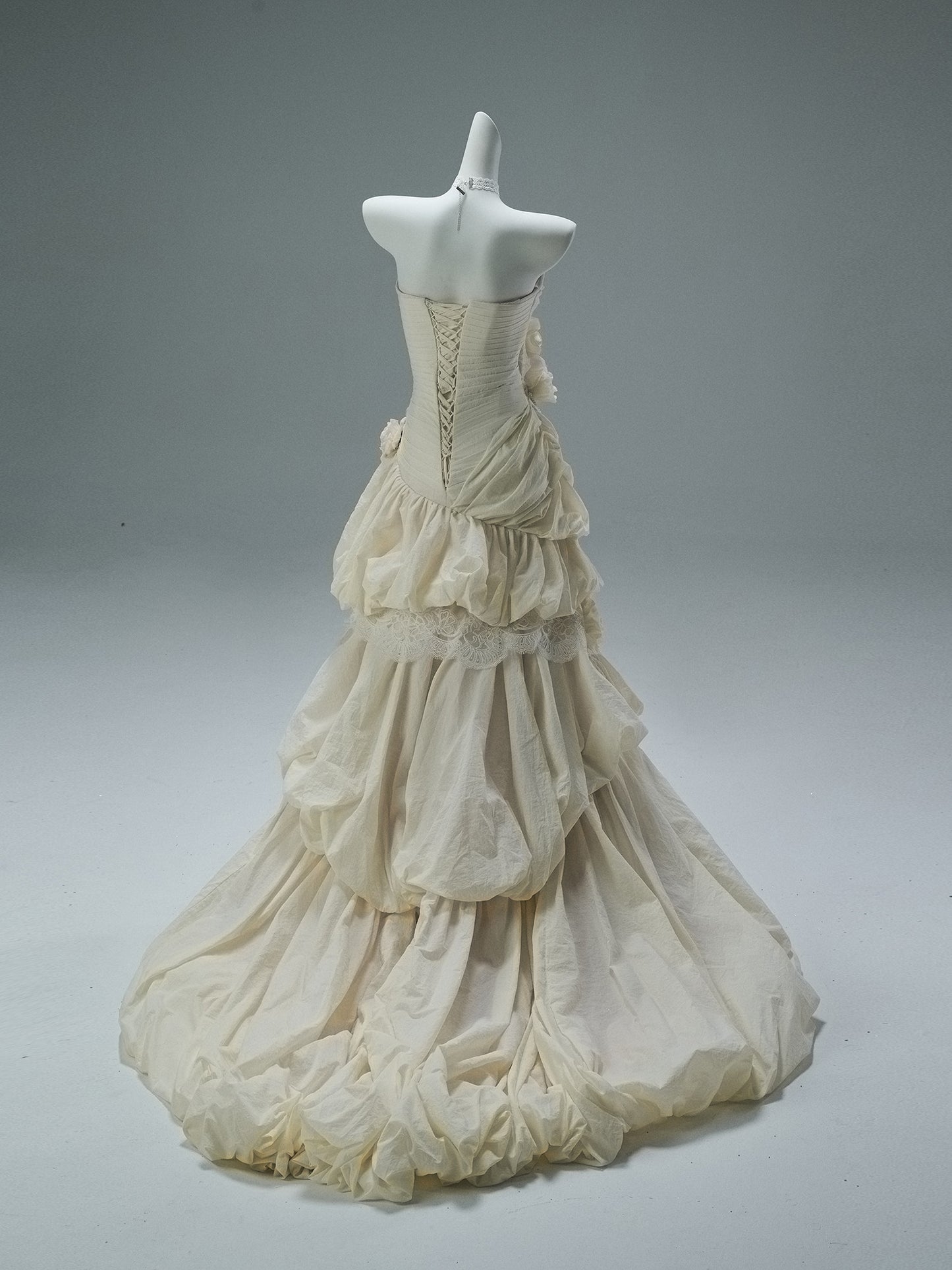 Strapless Beige Retro Quinceanera Dresses Flora Sweet 16 Birthday Dress  P1186