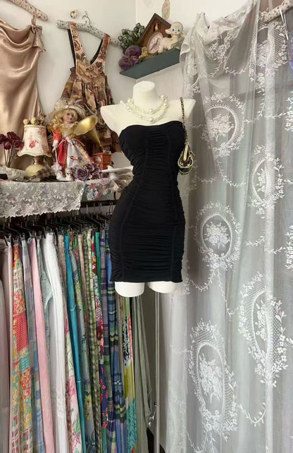 Strapless Black Sheath Homecoming Dress Short Birthday Dress  P2068