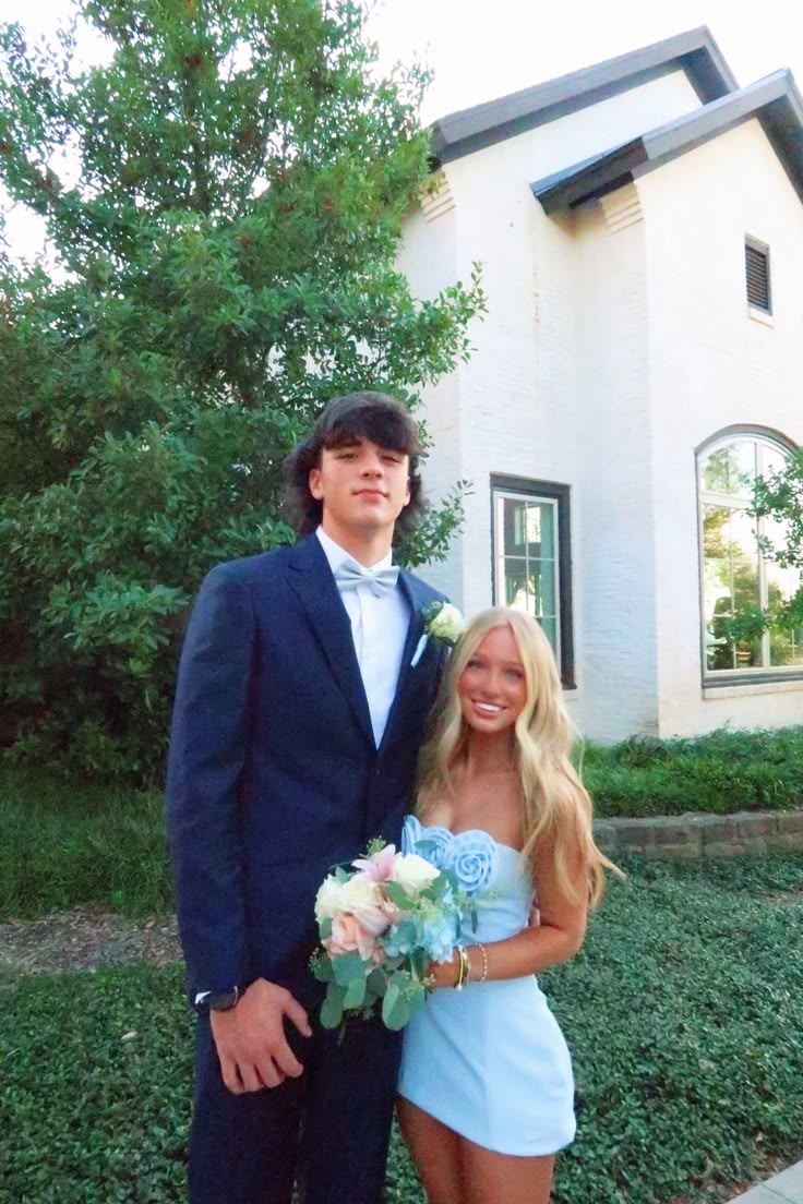 Strapless Blue Mini Homecoming Dress With Floral   P2336