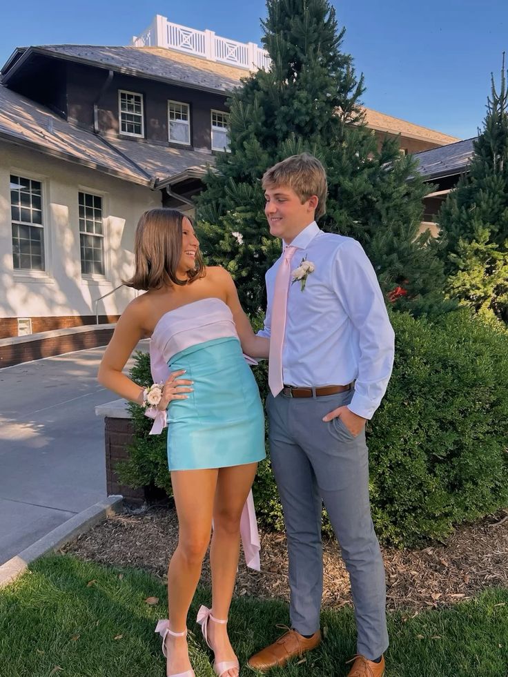 Strapless Blue Short Homecoming Dress With Bow Birthday Dress  P1439