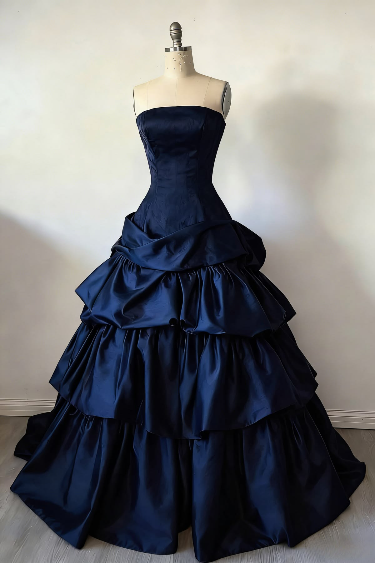 Strapless Burgundy A Line Vintage Prom Dress Ball Gown Evening Dress  P1113