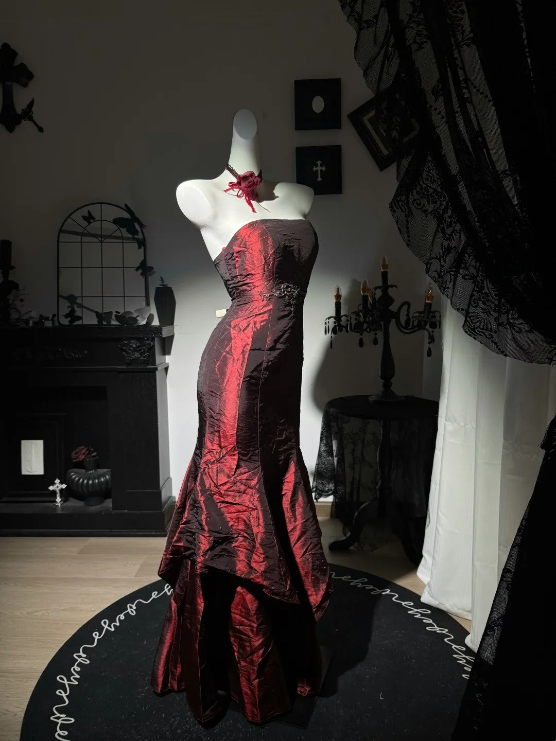 Strapless Burgundy Mermaid Prom Dress Formal Evening Dress  P1797