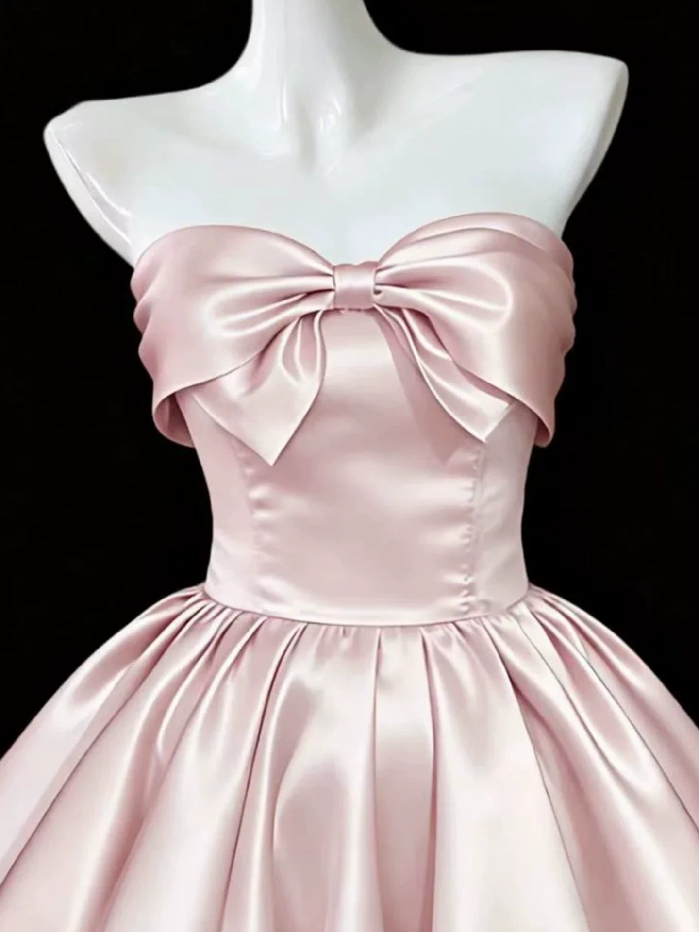 Strapless Cute Pink Birthday Dress Mini Homecoming Dress  P1404