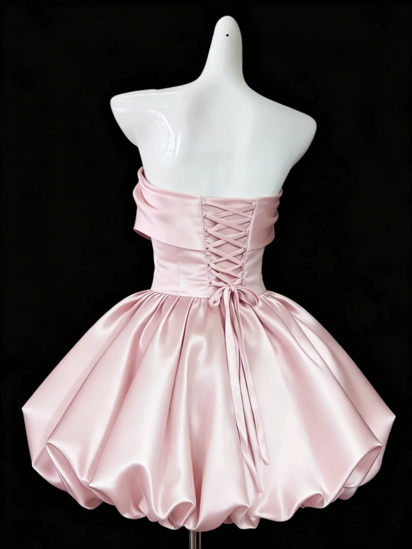 Strapless Cute Pink Birthday Dress Mini Homecoming Dress  P1404