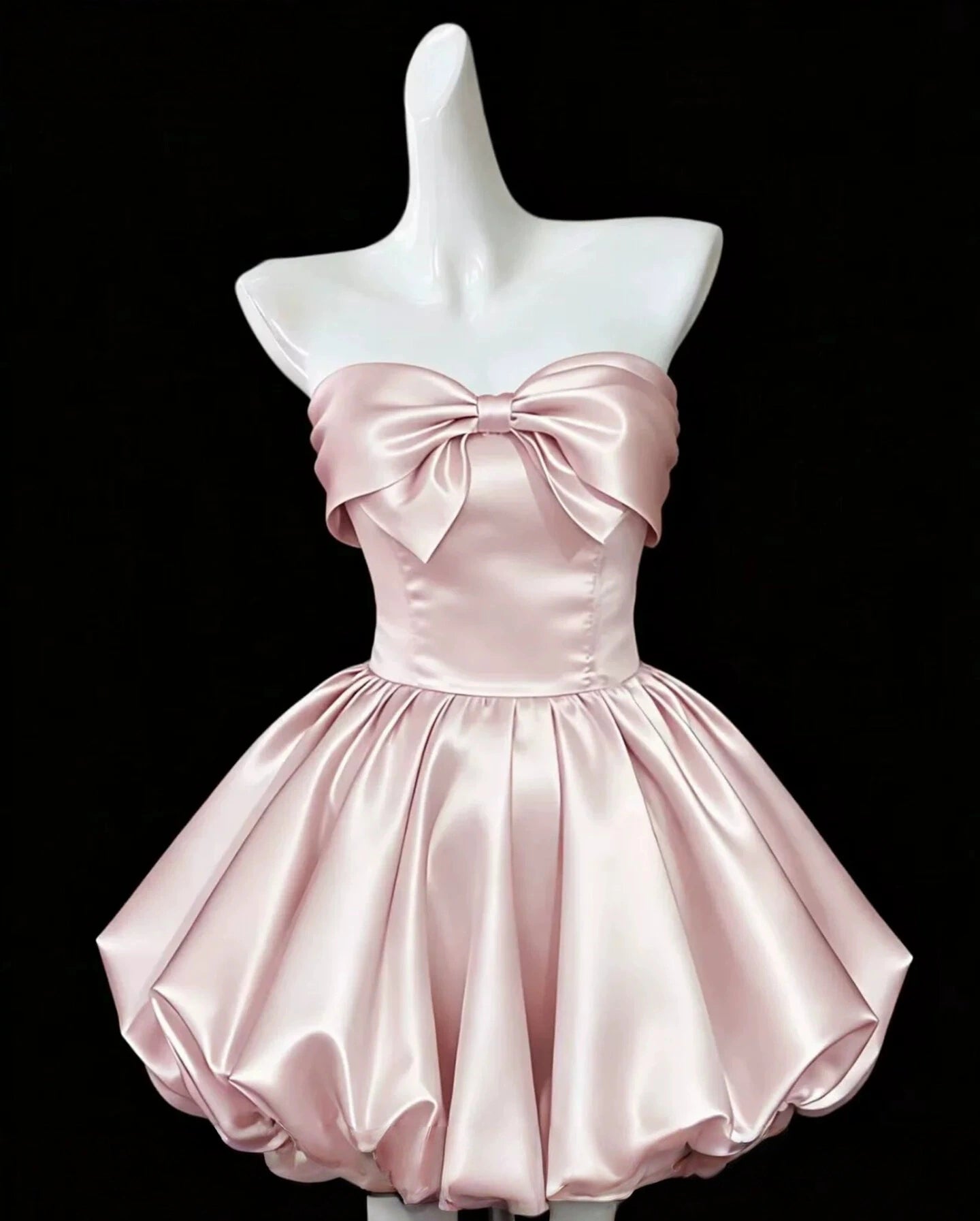 Strapless Cute Pink Birthday Dress Mini Homecoming Dress  P1404
