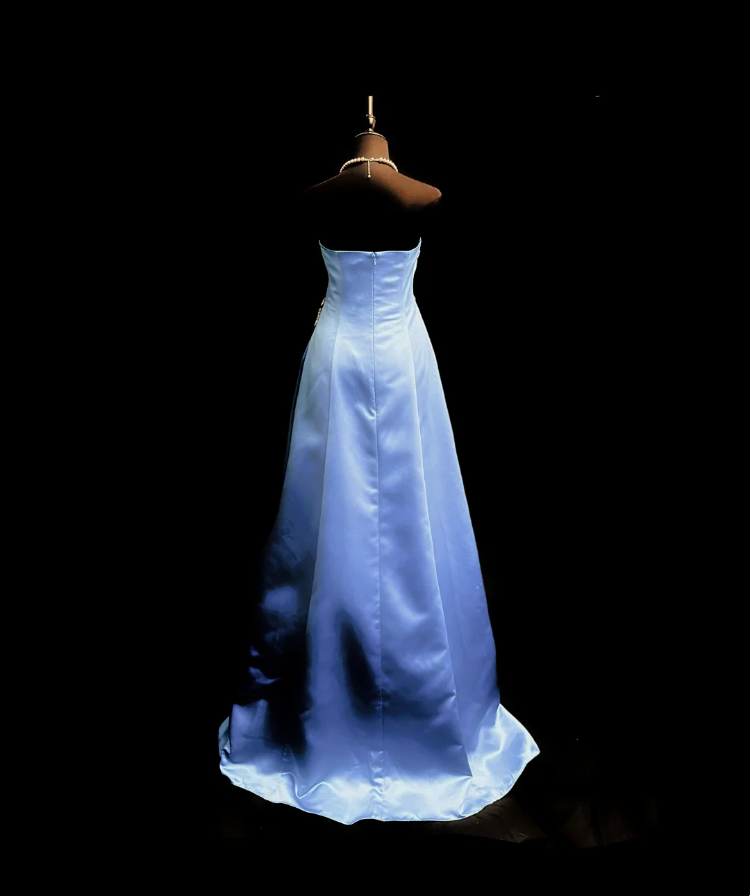 Strapless Elegant Blue Prom Dress A Line Formal Evening Gown  P1161