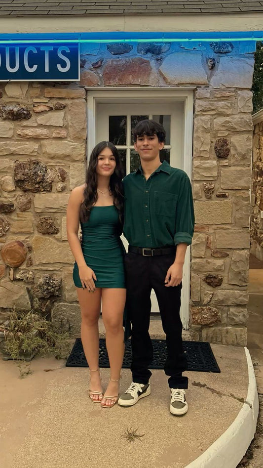 Strapless Green Sheath Satin Homecoming Dress Short Party Dress  P1443
