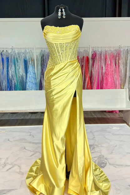 Strapless Lace Appliques Mermaid Party Prom Dress   P1012