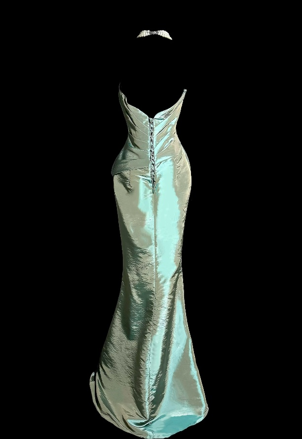 Strapless Mermaid Retro Prom Dress Taffeta Evening Gown  P2605