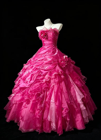 Strapless Pink Ball Gown Quinceanera Dress Sweet 15 Dress  P2057