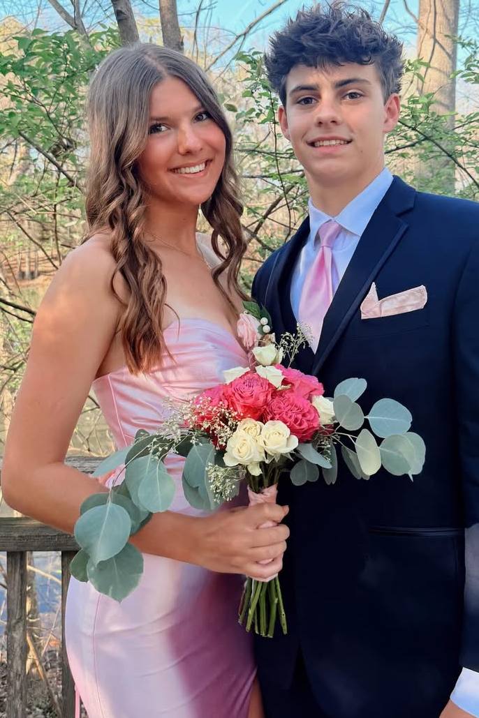 Strapless Pink Satin Mermaid Prom Dress With Slit  P2585