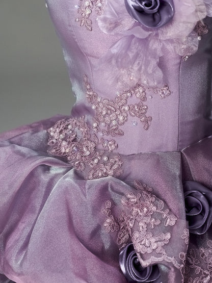 Strapless Purple Ball Gown Quinceanera Dresses Sweet 16 Birthday Gown  P1189
