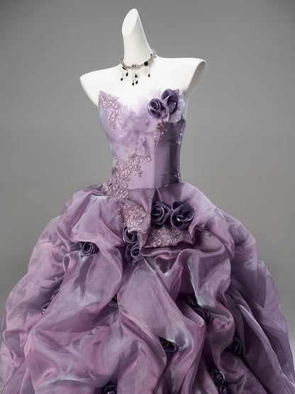 Strapless Purple Ball Gown Quinceanera Dresses Sweet 16 Birthday Gown  P1189