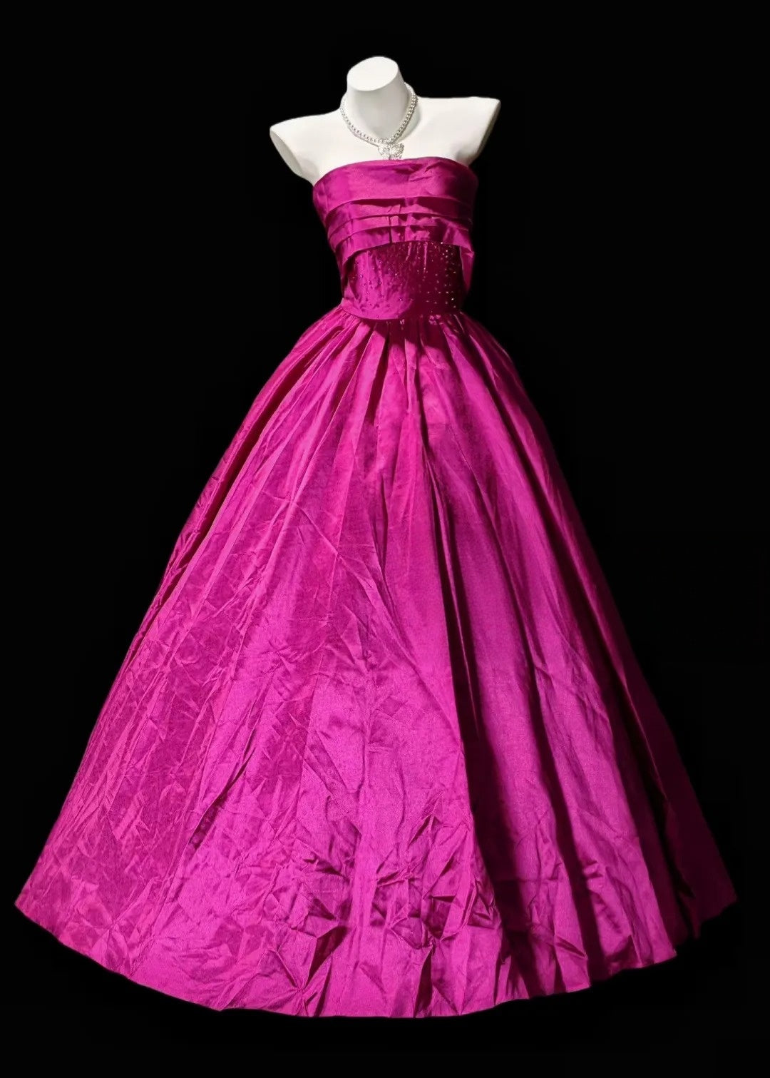 Strapless Rose Pink A Line Satin Prom Dress Formal Evening Dress  P1971