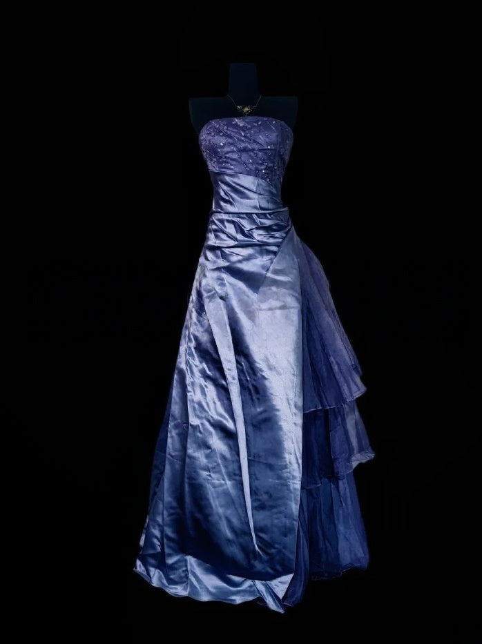 Strapless Satin Retro Prom Dress A Line Evening Dress  P1769