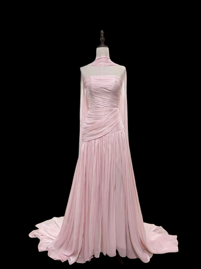 Strapless Sheath Pink Prom Dress Formal Evening Gown  P1311