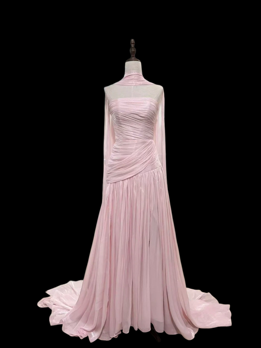 Strapless Sheath Pink Prom Dress Formal Evening Gown  P1311