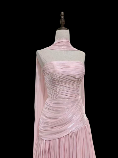 Strapless Sheath Pink Prom Dress Formal Evening Gown  P1311