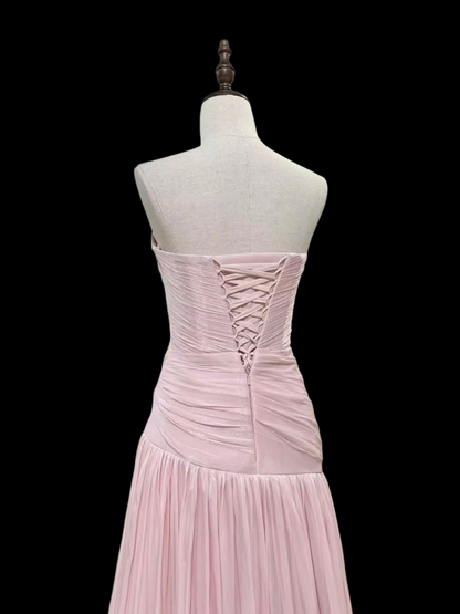 Strapless Sheath Pink Prom Dress Formal Evening Gown  P1311
