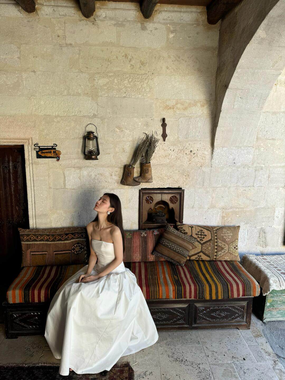 Strapless White A Line Birthday Dress Simple Wedding Dress with Bow  P765
