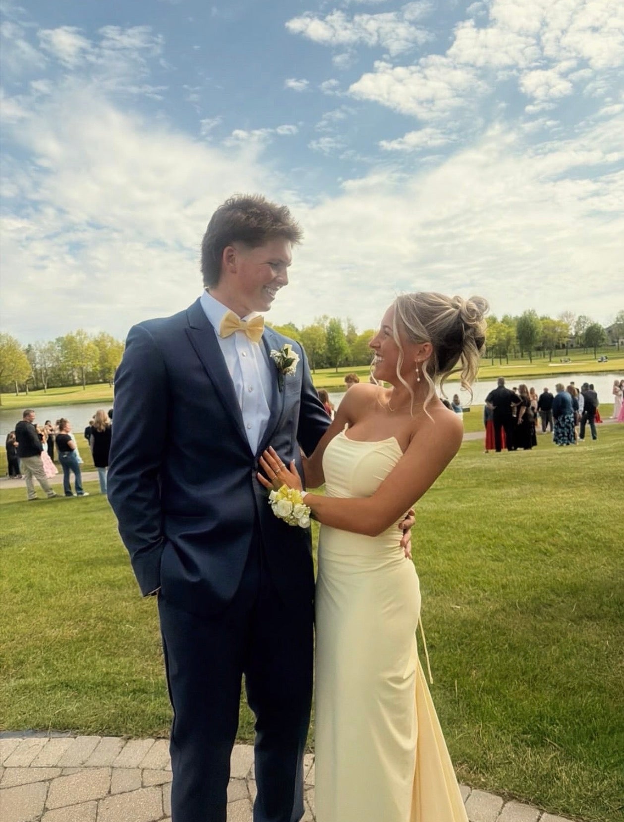Strapless Yellow Formal Prom Dress Mermaid Evening Gown  P1601