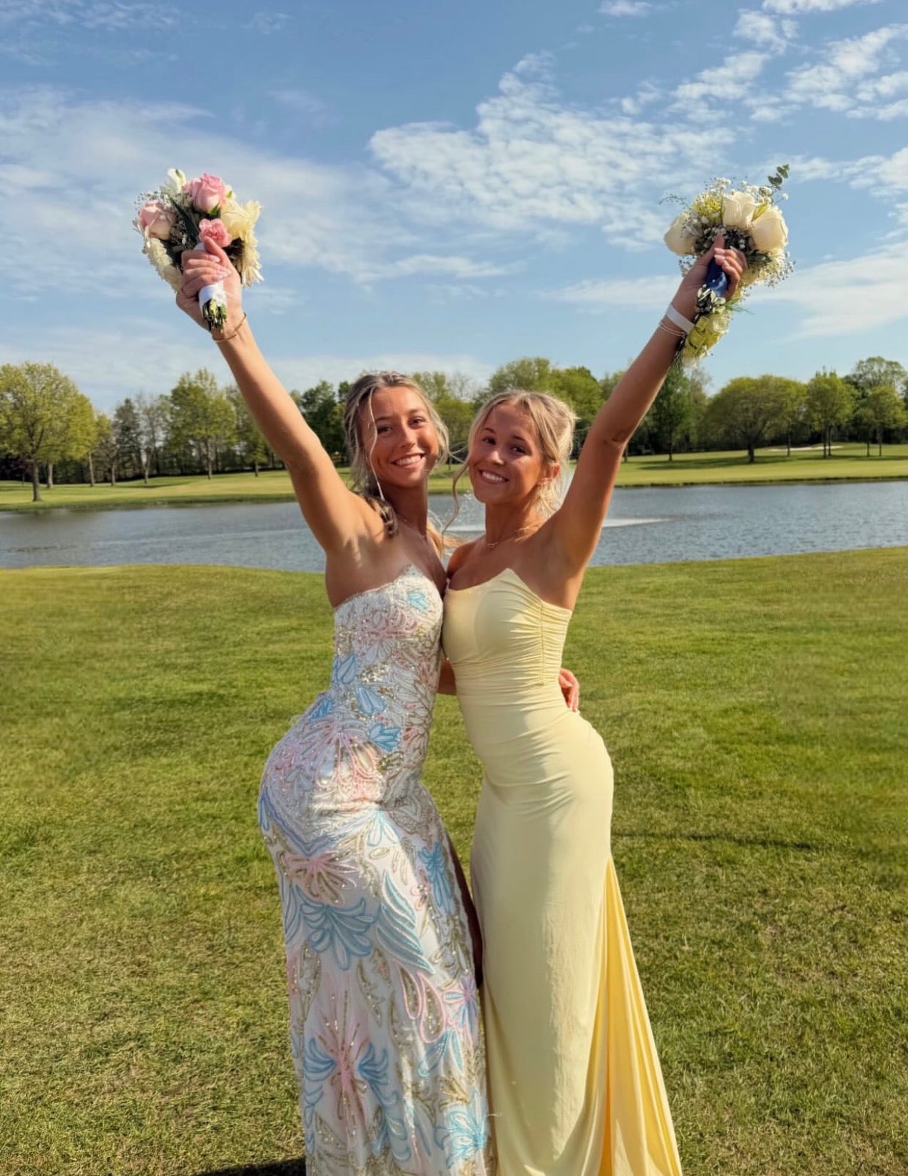 Strapless Yellow Formal Prom Dress Mermaid Evening Gown  P1601