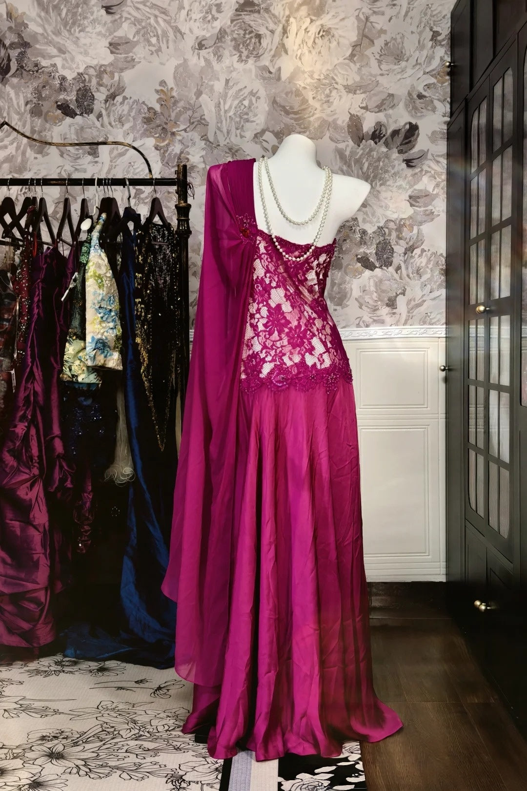Sweetheart A Line Fuchsia Evening Dress Elegant Prom Dress  P1709