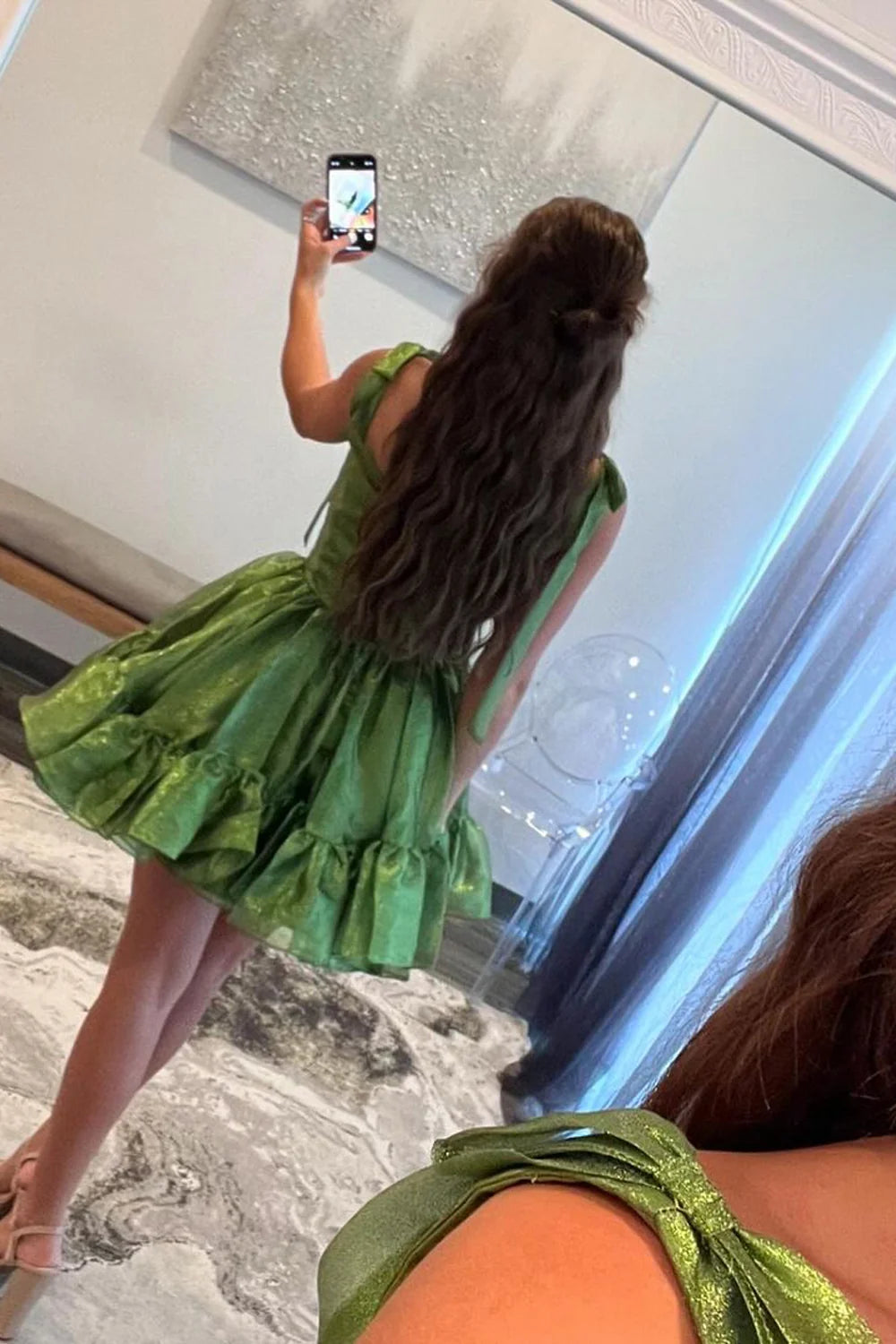 Sweetheart A Line Green Short Homecoming Dress  P2375