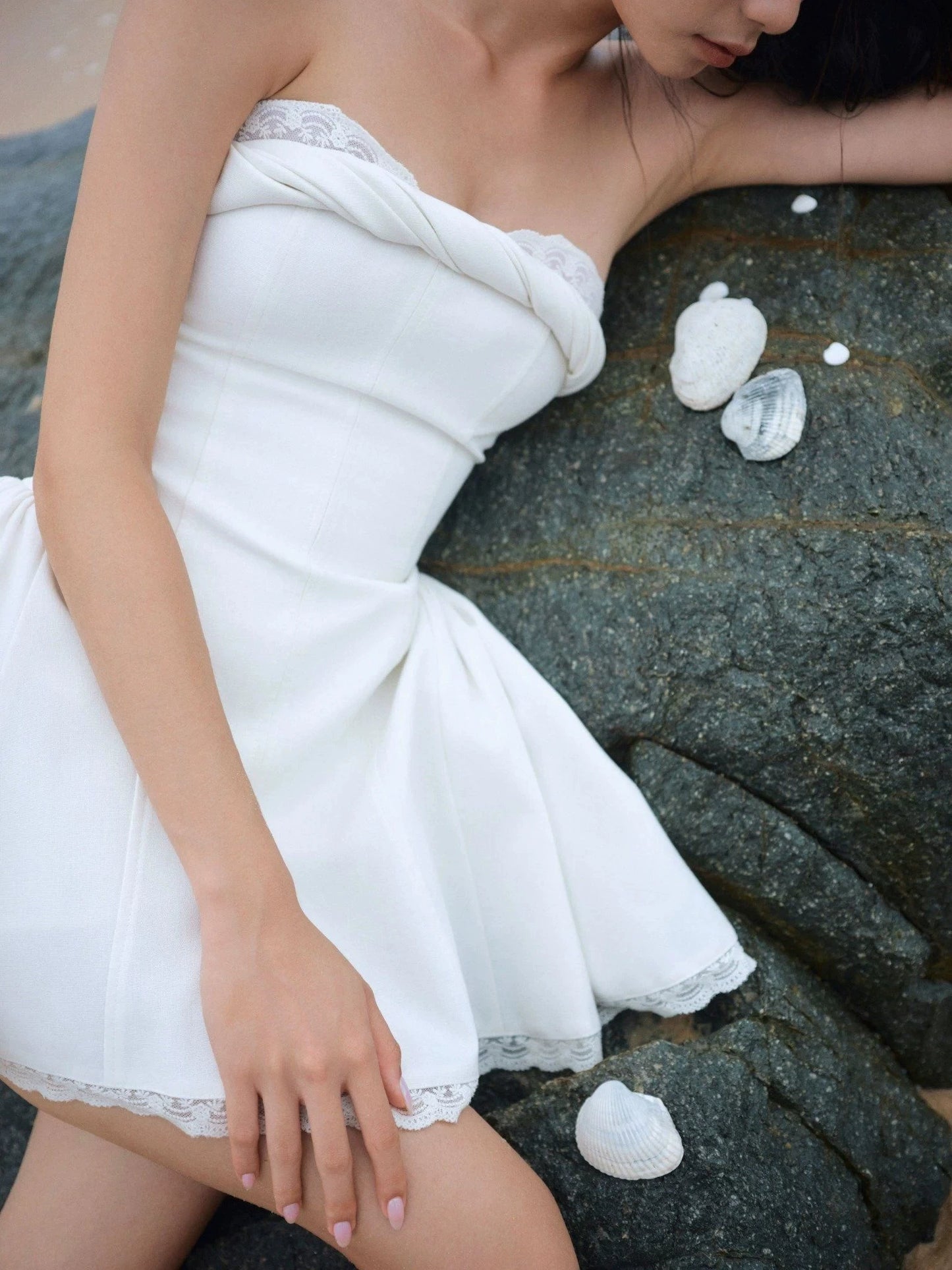 Sweetheart A Line Ivory Birthday Dress  Short Graduation Dress  P1408