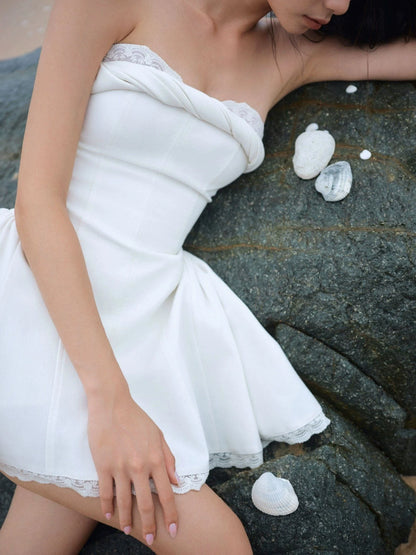 Sweetheart A Line Ivory Birthday Dress  Short Graduation Dress  P1408