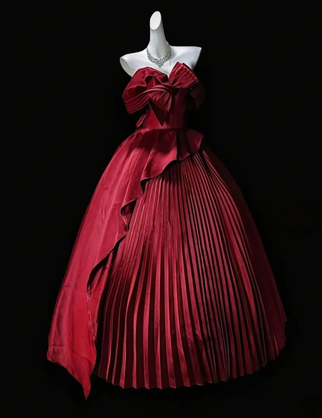 Sweetheart A Line Pleated Prom Dress Burgundy Birthday Dress  P1825
