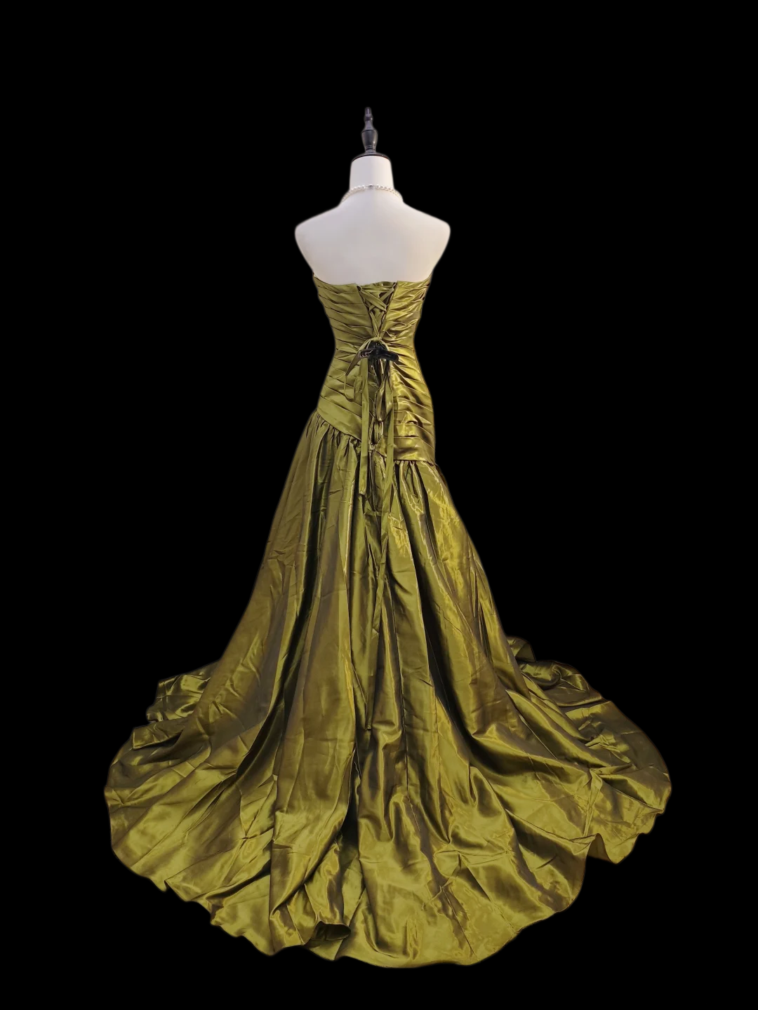 Sweetheart A Line Satin Formal Prom Dress Vintage Evening Dress  P1072