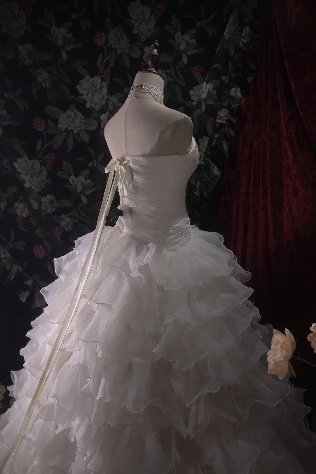 Sweetheart A Line White Ruffled Birthday Dress Formal Wedding Dress  P1712
