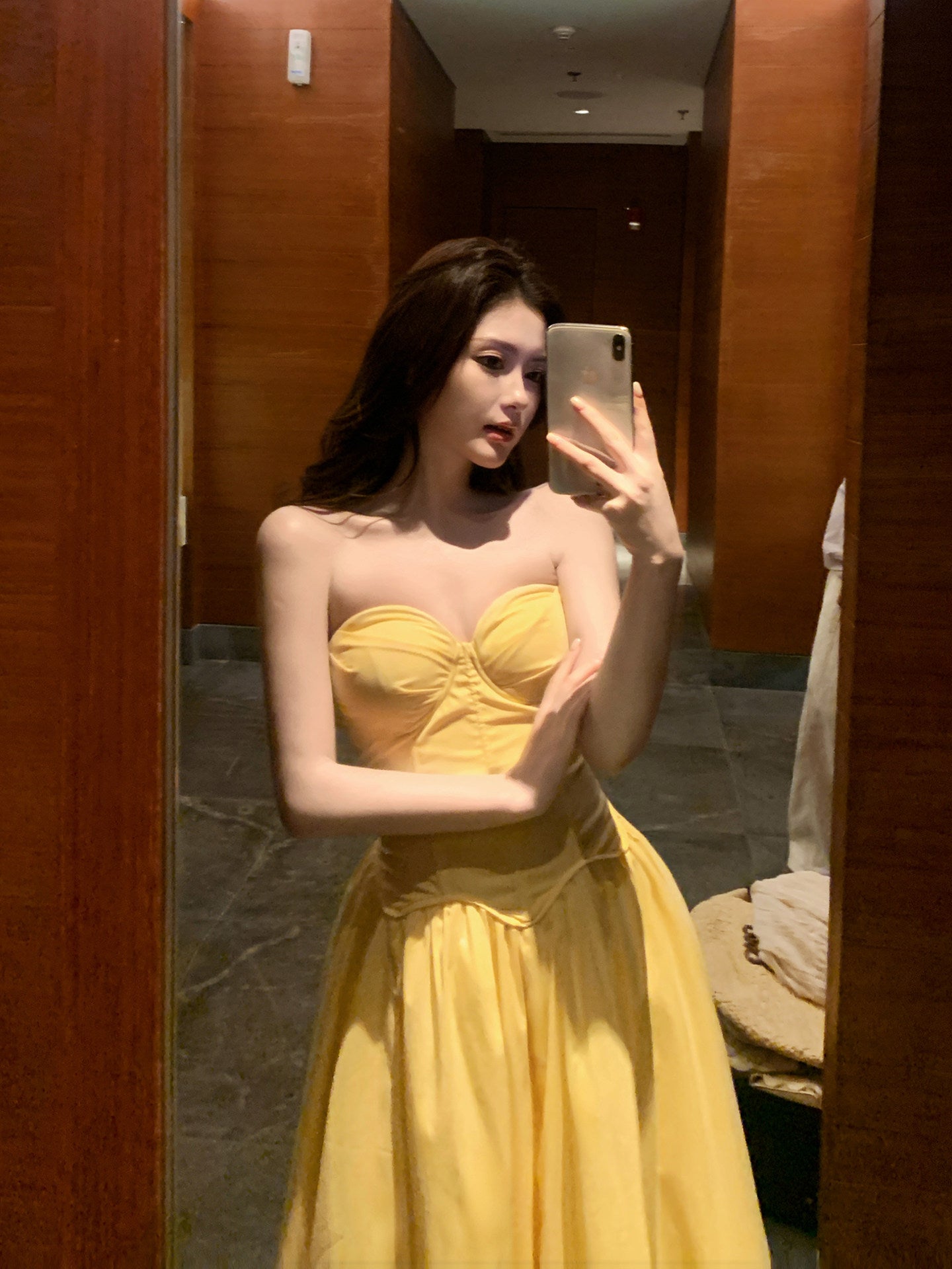 Sweetheart A Line Yellow  Prom  Dress Birthday Dress  P942