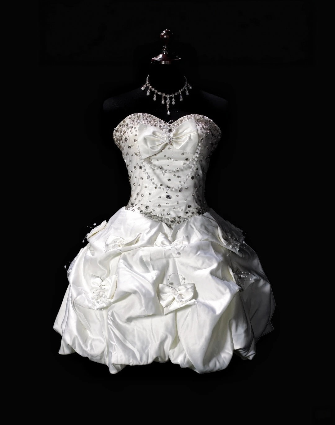 Sweetheart Beaded Ivory Satin Birthday Dress A Line Homecoming Dress  P1976