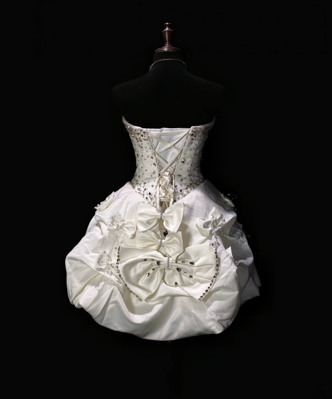Sweetheart Beaded Ivory Satin Birthday Dress A Line Homecoming Dress  P1976
