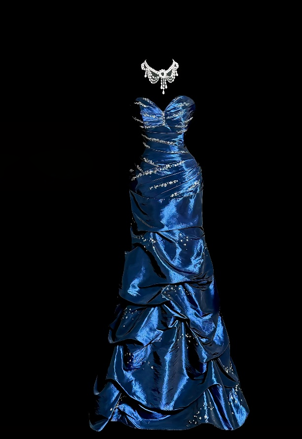 Sweetheart Blue Retro Prom Dress Beaded Evening Gown  P2606