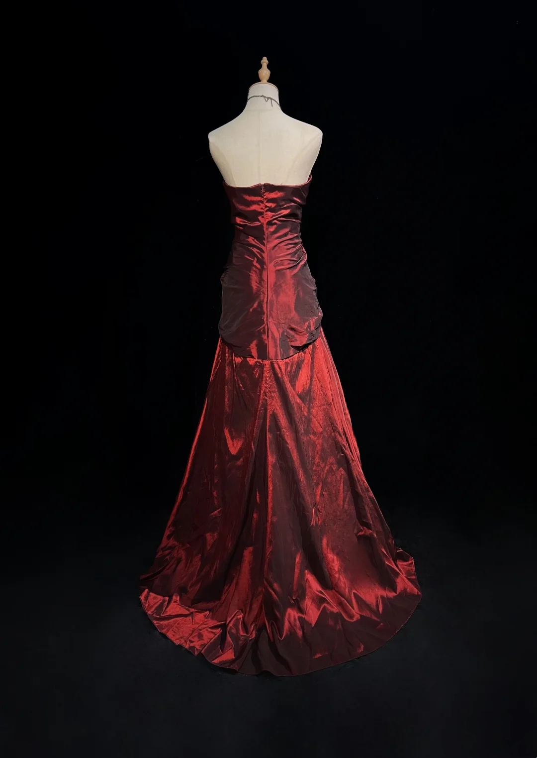 Sweetheart Burgundy Mermaid Prom Dress Taffeta Evening Gown P871