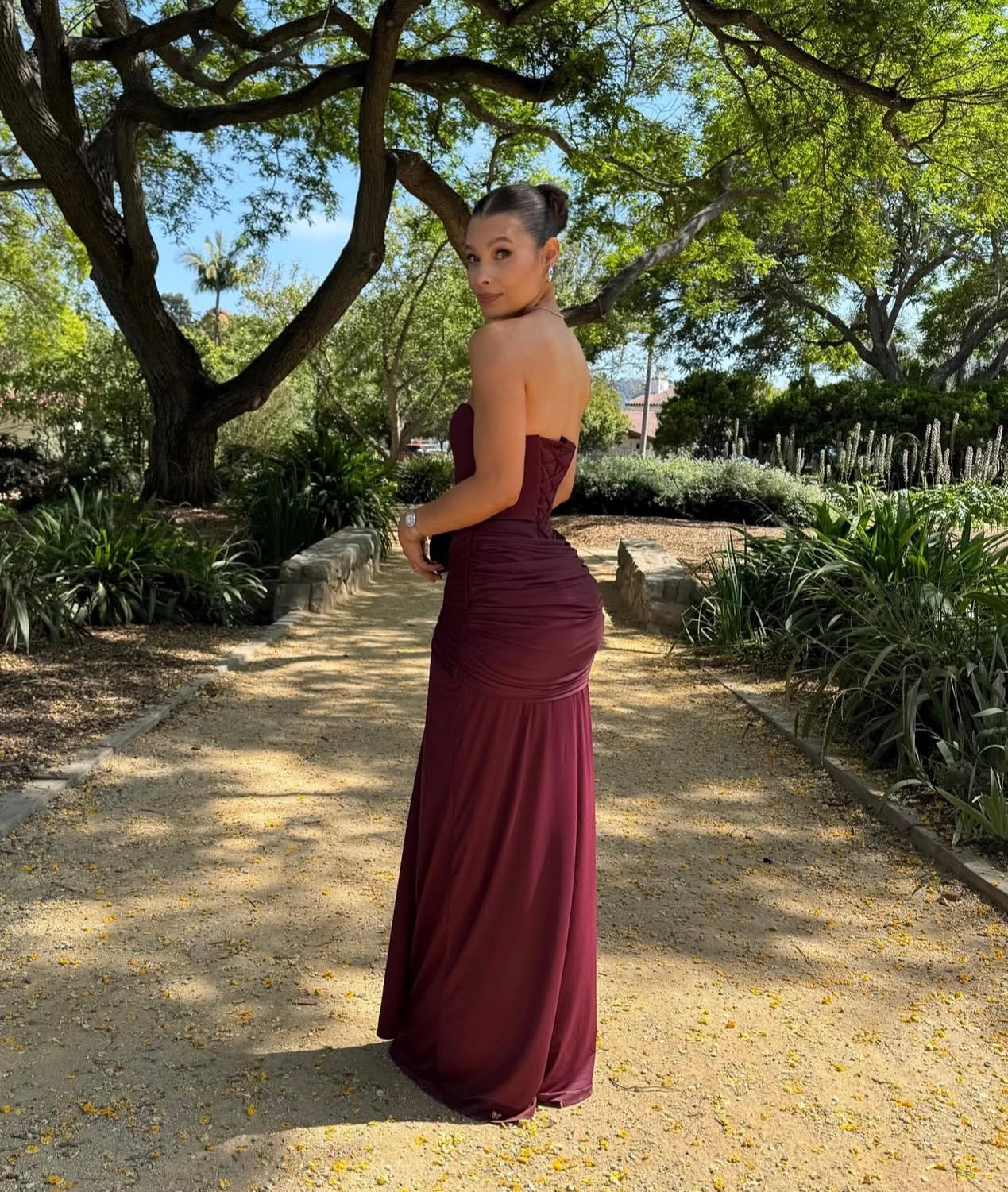 Sweetheart Burgundy Sheath Wedding Guest Dress Formal Prom Dress  P1577