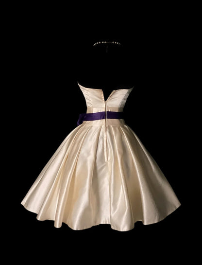 Sweetheart Champagne A Line Short Homecoming Dress Short Party Dress  P1868