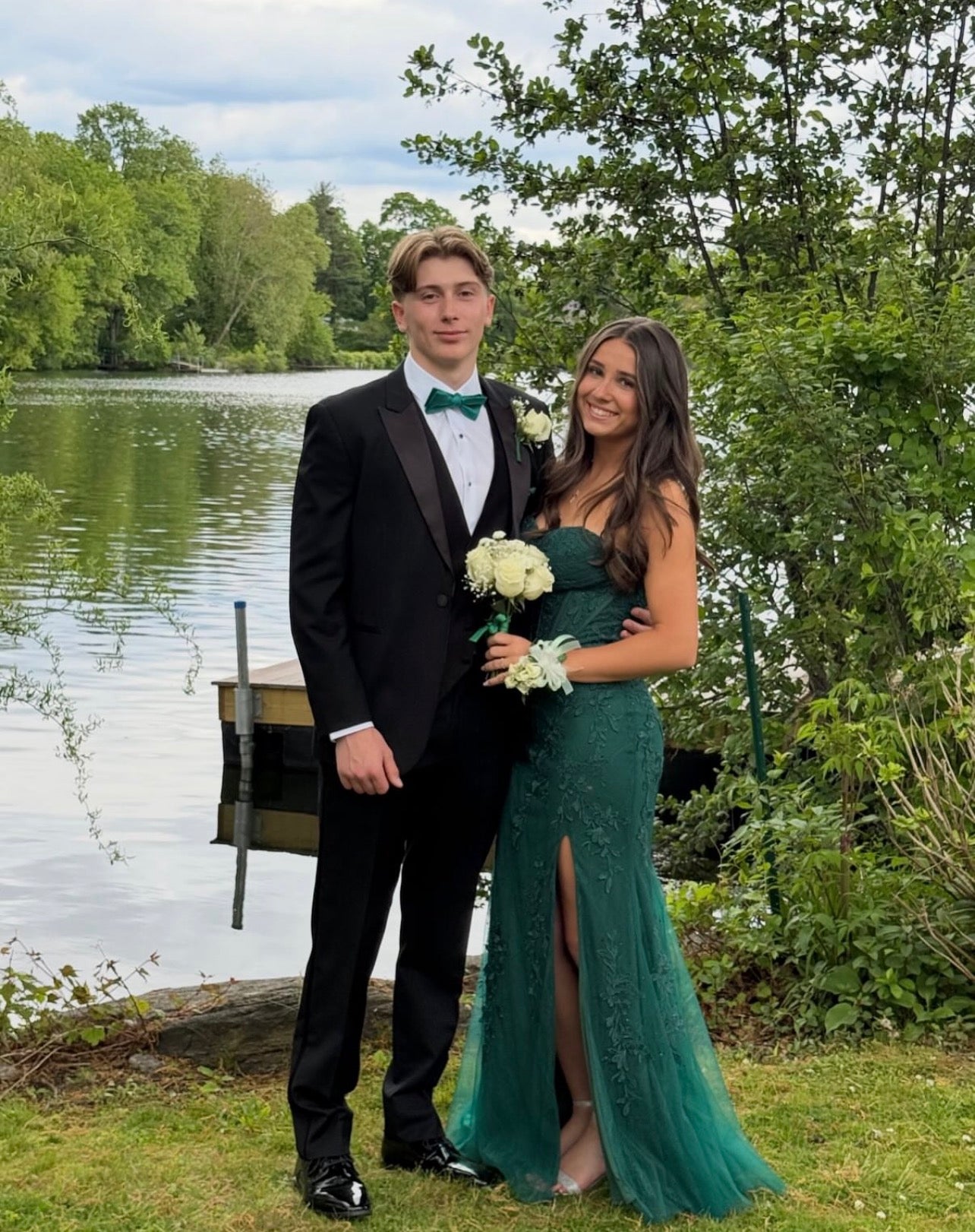 Sweetheart Dark Green Mermaid Prom Dress With Appliques  P1576