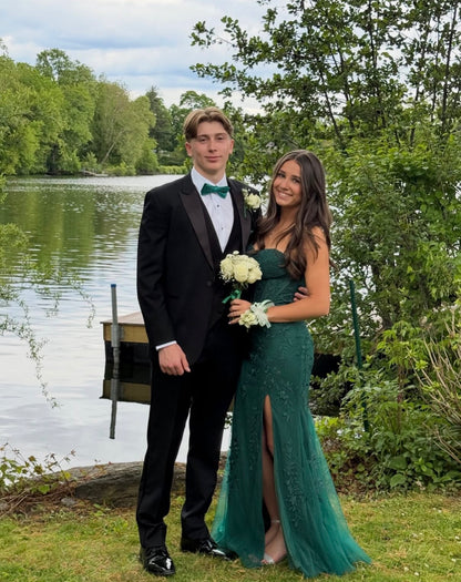 Sweetheart Dark Green Mermaid Prom Dress With Appliques  P1576