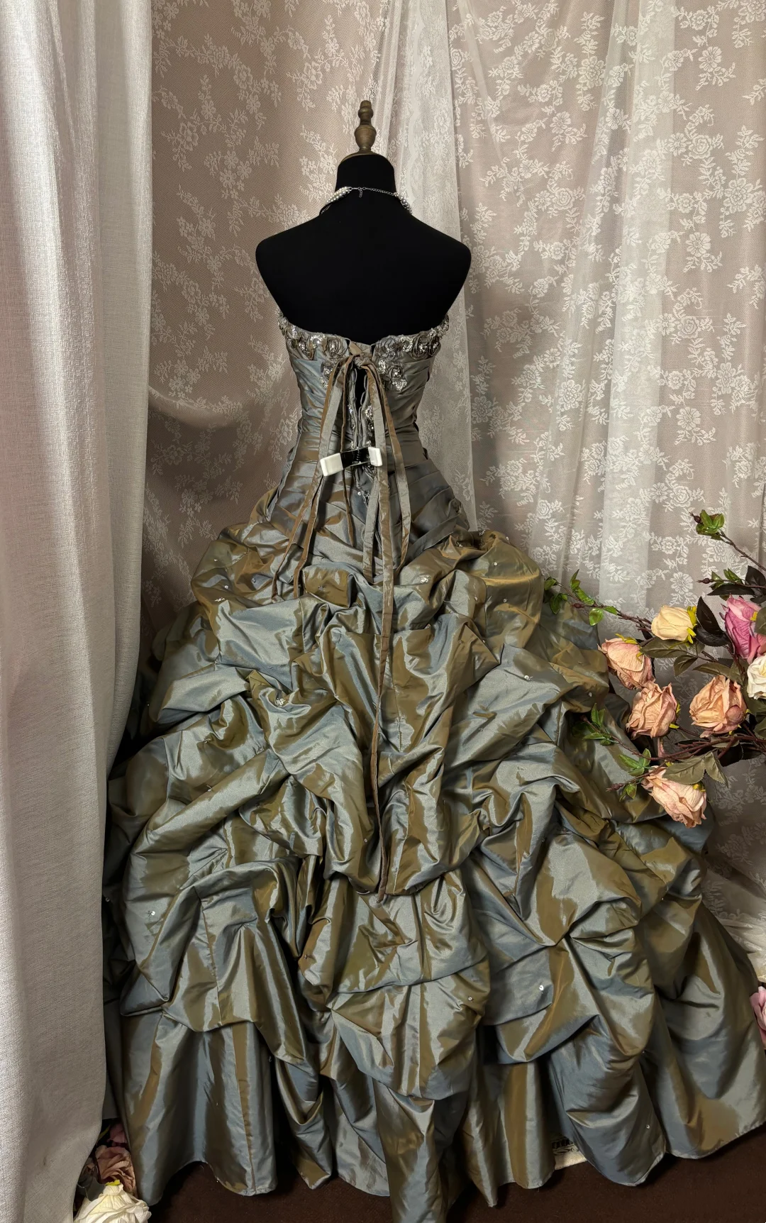 Sweetheart Dusty Green Birthday Dress Vintage Formal Prom Dress  P1126