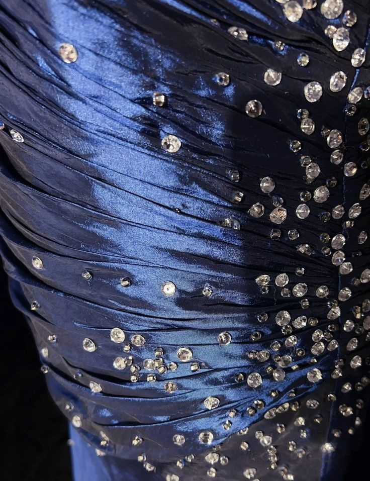 Sweetheart Navy Blue Mermaid Prom Dress Vintage Taffeta Dress  P908