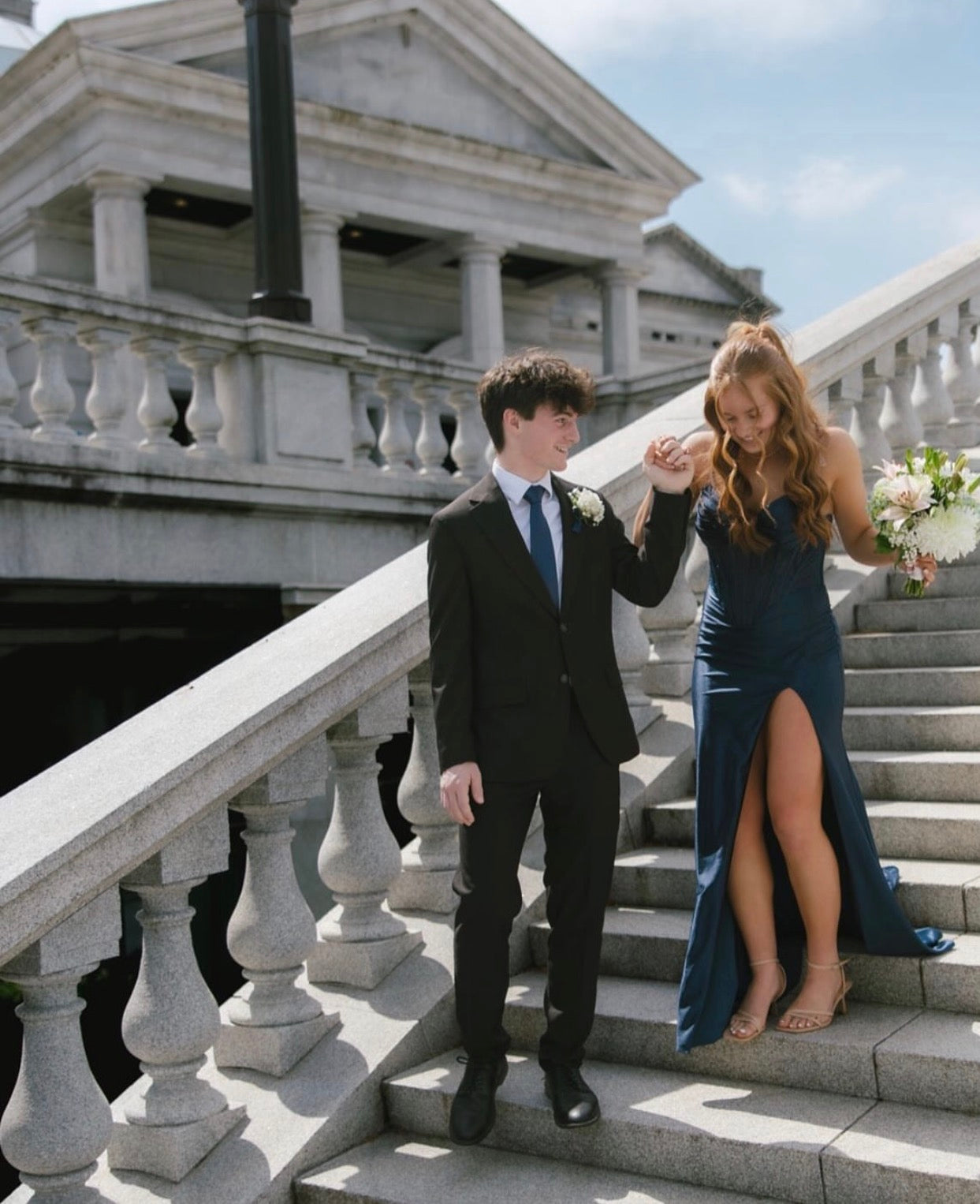 Sweetheart Navy Blue Mermaid Satin Formal Prom Dress  P1557