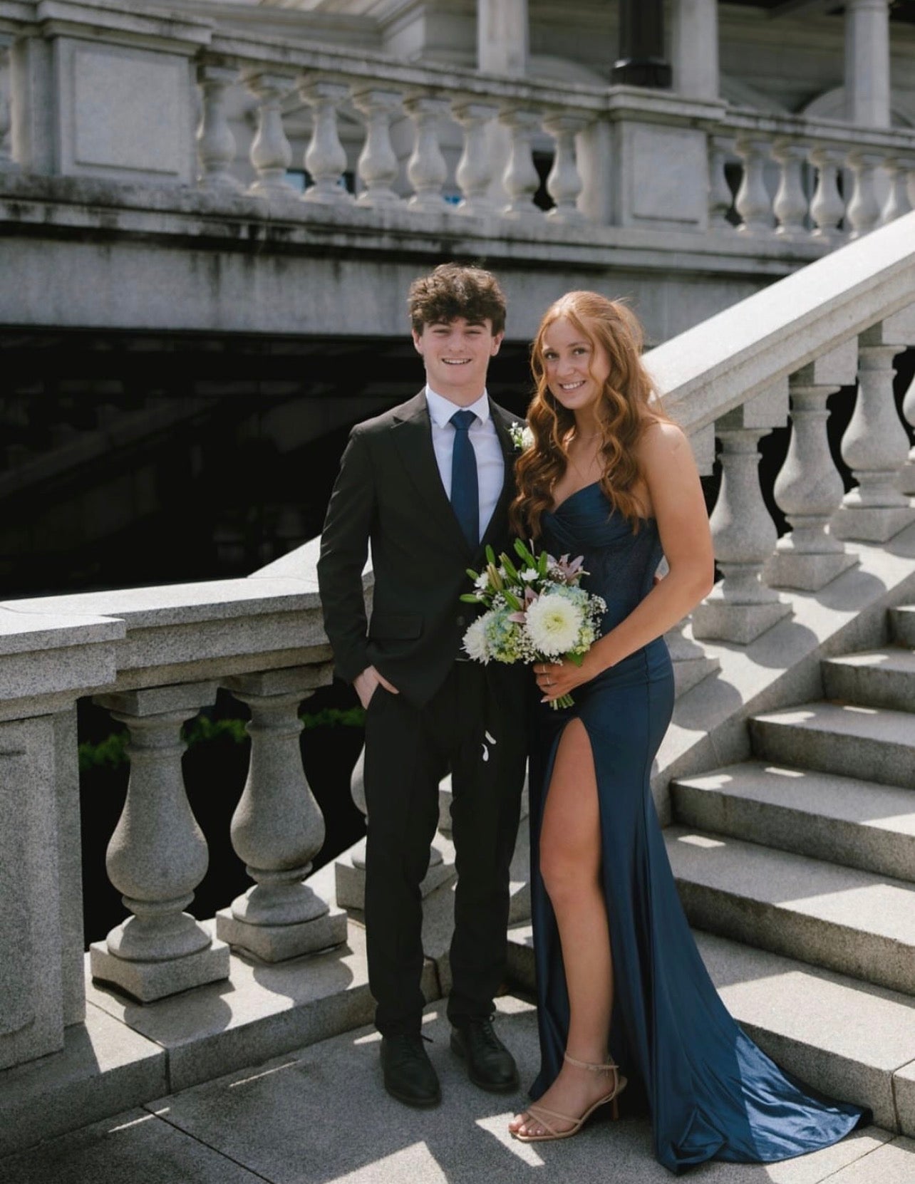 Sweetheart Navy Blue Mermaid Satin Formal Prom Dress  P1557