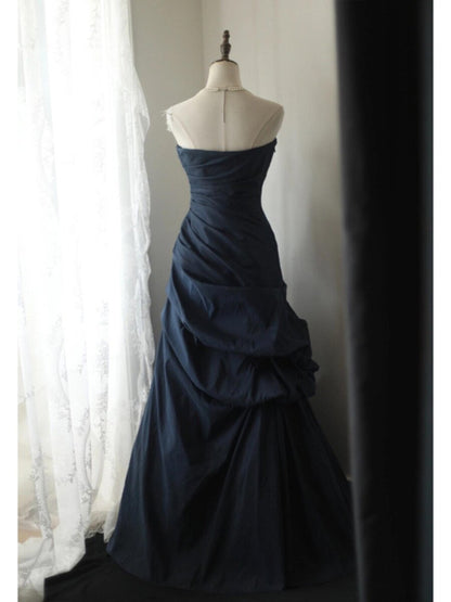 Sweetheart Navy Blue Prom Dress Vintage Formal Dress  P934