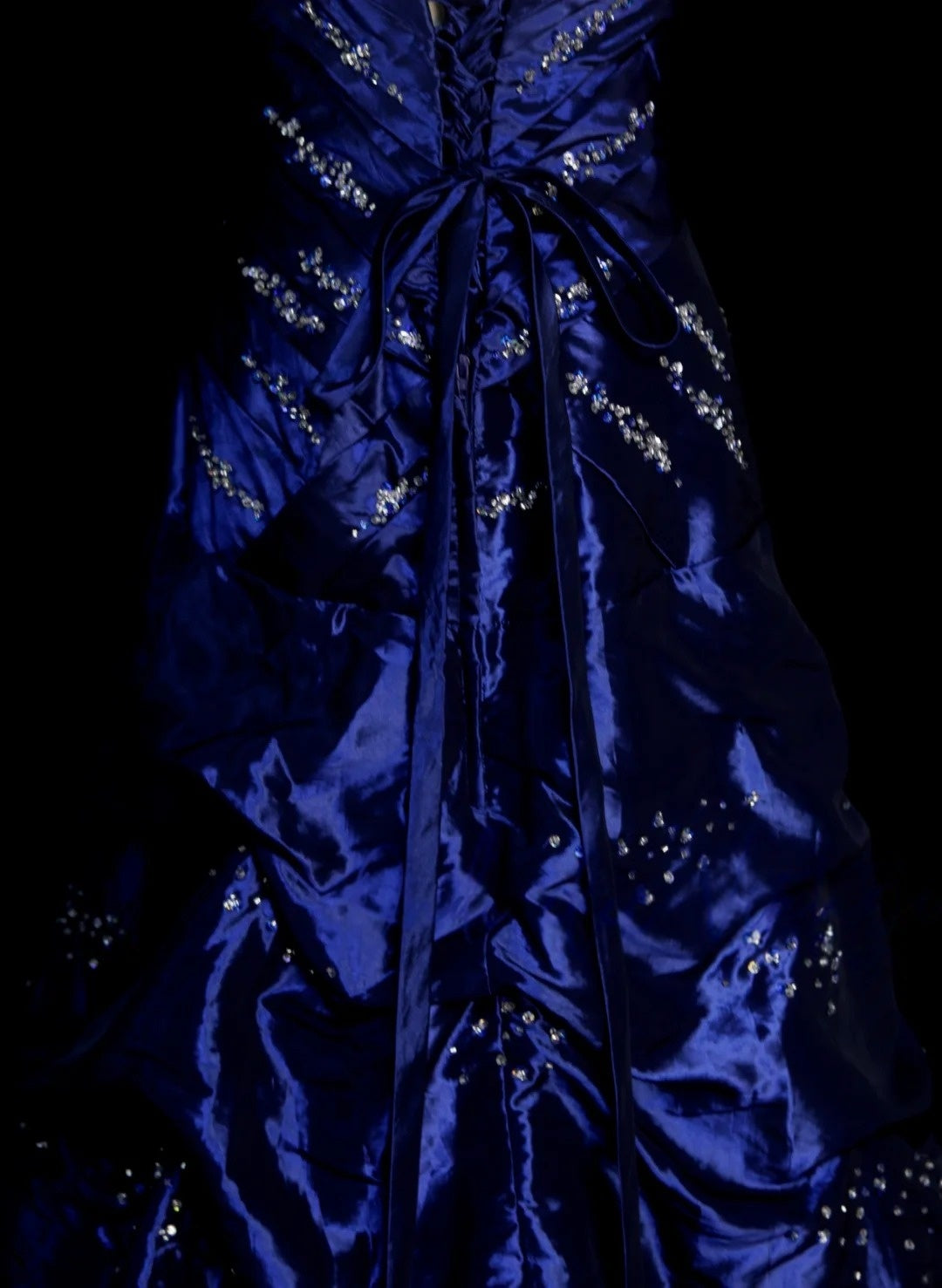 Sweetheart Navy Blue Retro Prom Dress Taffeta Birthday Dress  P1298