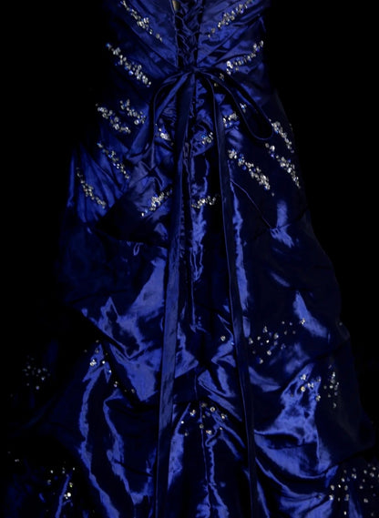 Sweetheart Navy Blue Retro Prom Dress Taffeta Birthday Dress  P1298