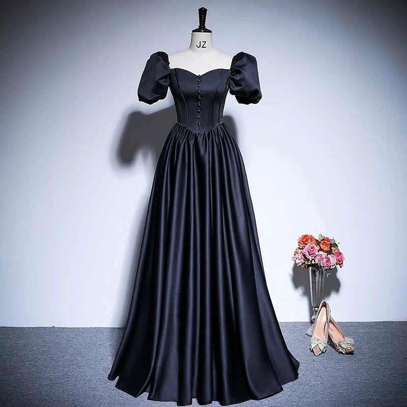 Sweetheart  Neck A Line Satin Formal Prom Dress  P2707